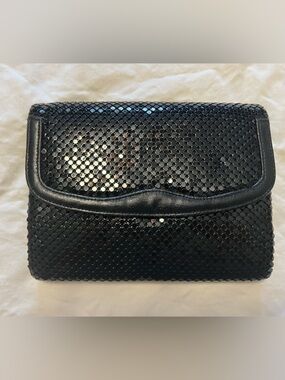 Black Sequin Evening Clutch Handbag